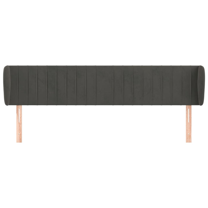 Tăblie de pat cu aripioare gri închis 183x23x78/88 cm catifea - WALTI WALTI