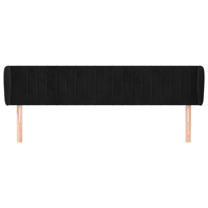 Tăblie de pat cu aripioare negru 183x23x78/88 cm catifea - WALTI WALTI