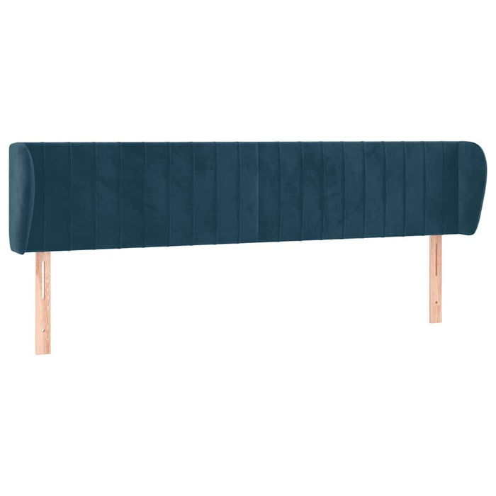 Tăblie pat cu aripioare albastru închis 183x23x78/88 cm catifea - WALTI WALTI