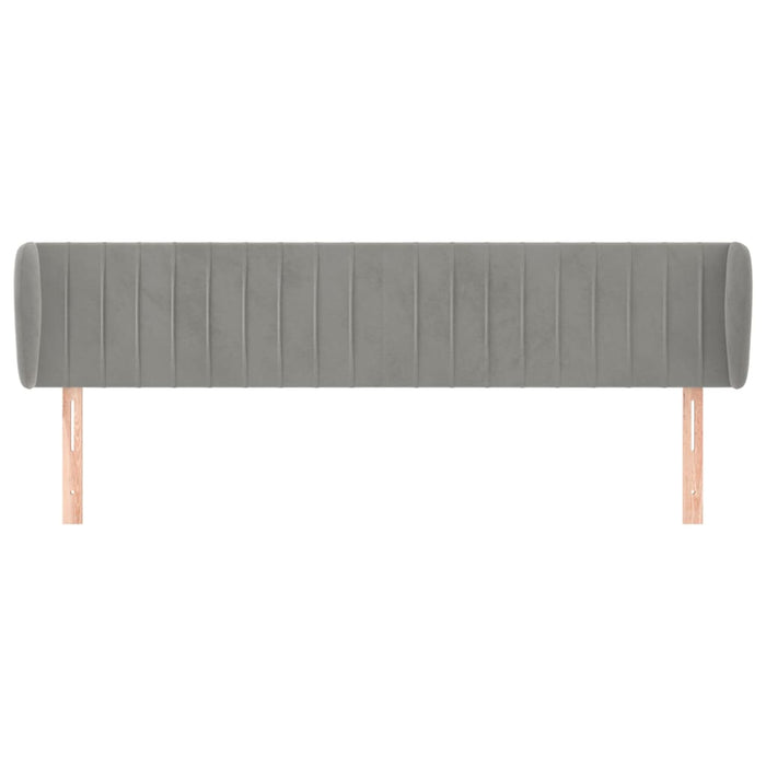 Tăblie de pat cu aripioare gri deschis 203x23x78/88 cm catifea - WALTI WALTI