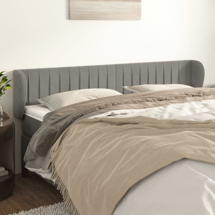 Tăblie de pat cu aripioare gri deschis 203x23x78/88 cm catifea - WALTI WALTI