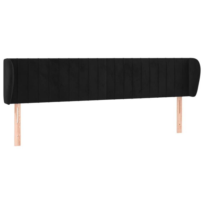 Tăblie de pat cu aripioare negru 203x23x78/88 cm catifea - WALTI WALTI