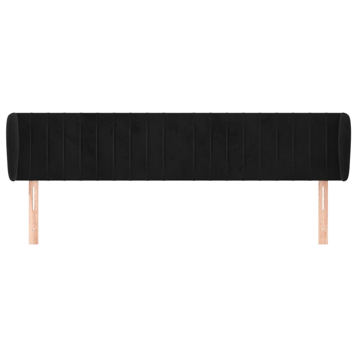Tăblie de pat cu aripioare negru 203x23x78/88 cm catifea - WALTI WALTI