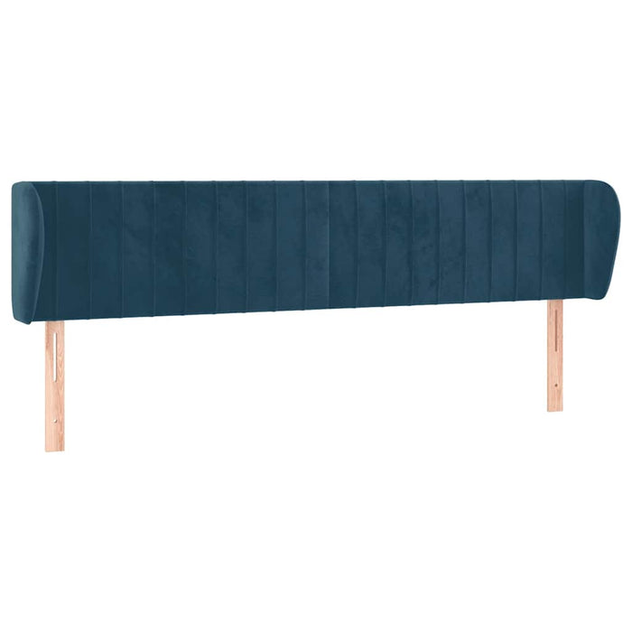 Tăblie pat cu aripioare albastru închis 203x23x78/88 cm catifea - WALTI WALTI