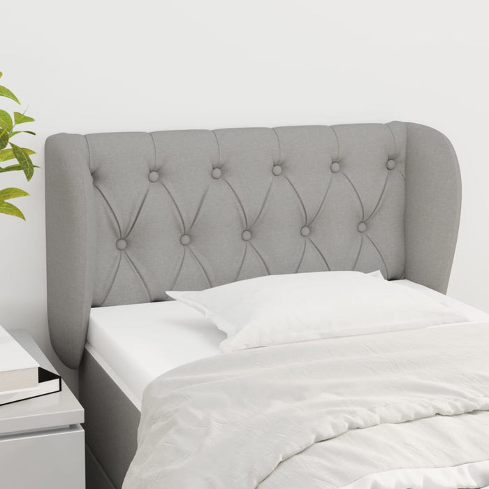 Tăblie de pat cu aripioare gri deschis 83x23x78/88 cm textil - WALTI WALTI