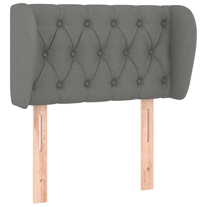 Tăblie de pat cu aripioare gri închis 83x23x78/88 cm textil - WALTI WALTI