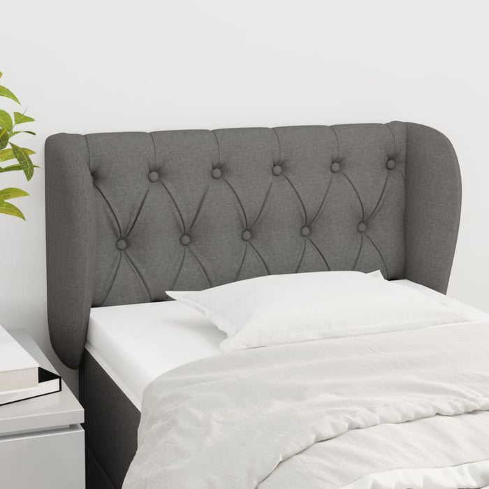 Tăblie de pat cu aripioare gri închis 83x23x78/88 cm textil - WALTI WALTI