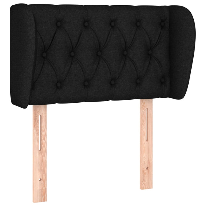 Tăblie de pat cu aripioare negru 83x23x78/88 cm material textil - WALTI WALTI