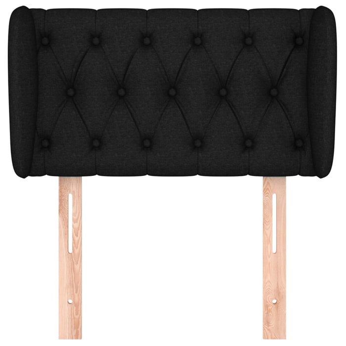 Tăblie de pat cu aripioare negru 83x23x78/88 cm material textil - WALTI WALTI
