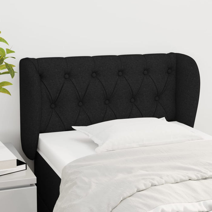 Tăblie de pat cu aripioare negru 83x23x78/88 cm material textil - WALTI WALTI