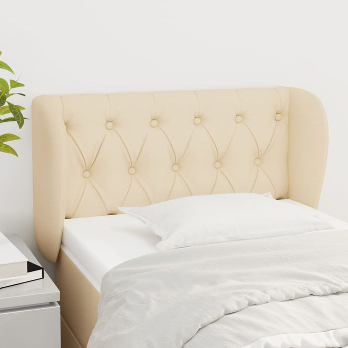 Tăblie de pat cu aripioare crem 83x23x78/88 cm material textil - WALTI WALTI