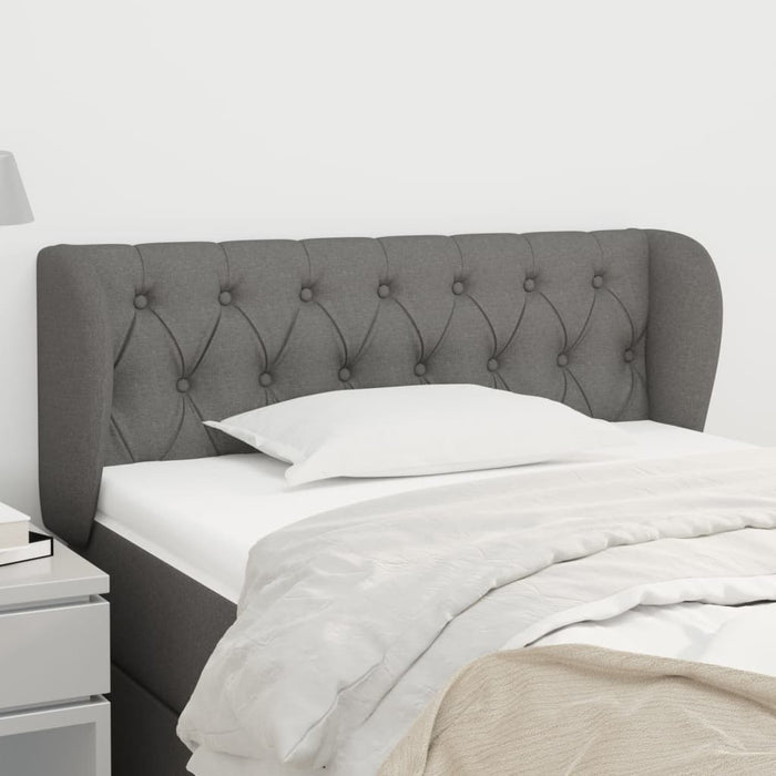 Tăblie de pat cu aripioare gri închis 93x23x78/88 cm textil - WALTI WALTI