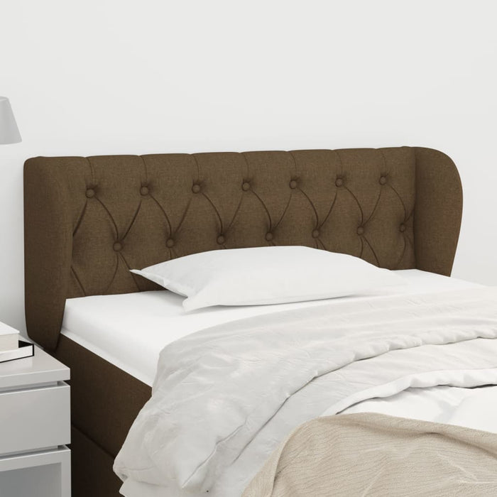 Tăblie de pat cu aripioare maro închis 93x23x78/88 cm textil WALTI