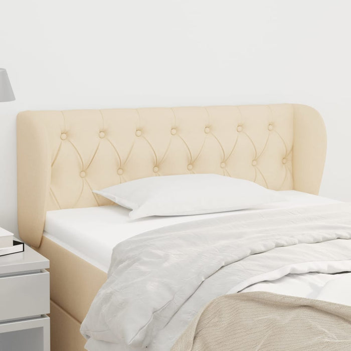 Tăblie de pat cu aripioare crem 93x23x78/88 cm textil - WALTI WALTI