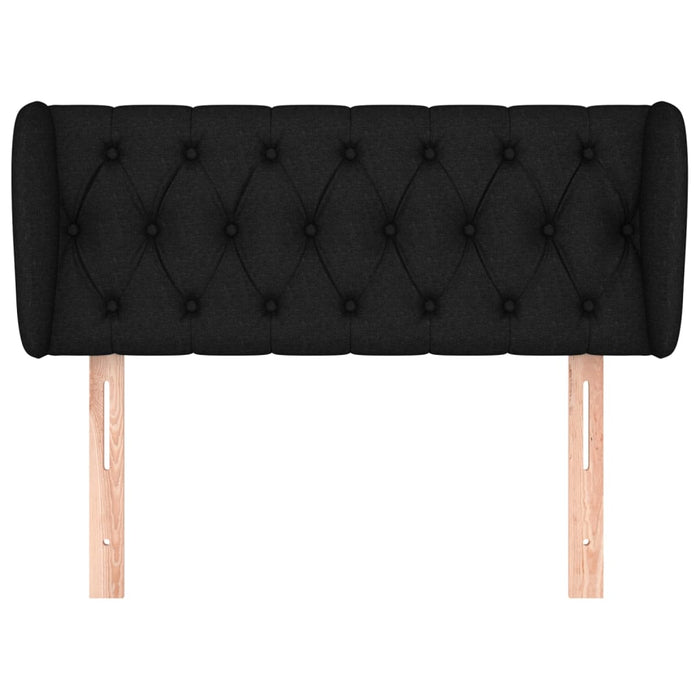 Tăblie de pat cu aripioare negru 103x23x78/88 cm textil - WALTI WALTI