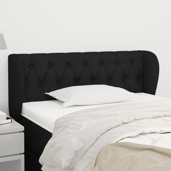 Tăblie de pat cu aripioare negru 103x23x78/88 cm textil - WALTI WALTI
