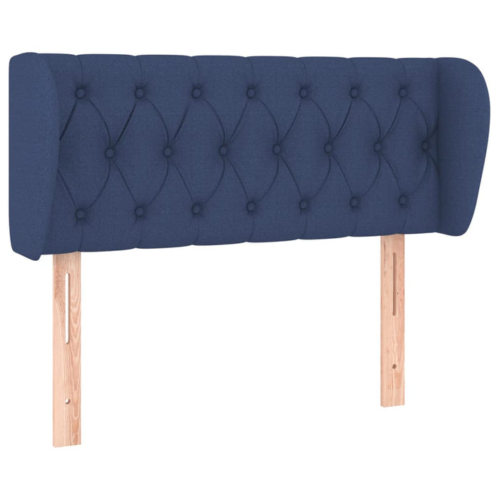 Tăblie de pat cu aripioare, albastru, 103x23x78/88 cm textil - WALTI WALTI