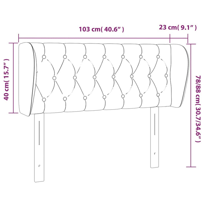 Tăblie de pat cu aripioare, albastru, 103x23x78/88 cm textil - WALTI WALTI