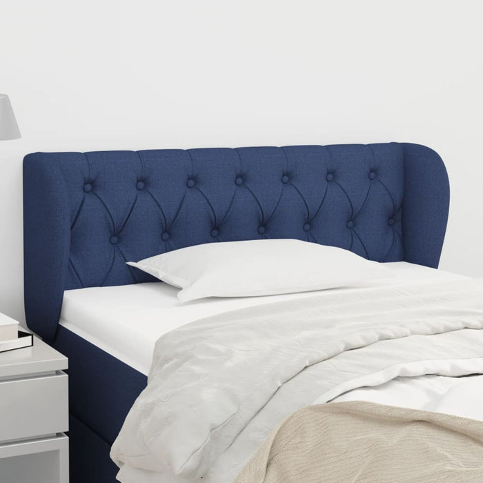 Tăblie de pat cu aripioare, albastru, 103x23x78/88 cm textil - WALTI WALTI