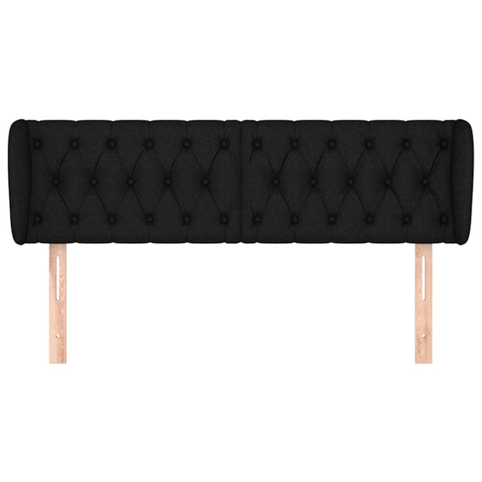 Tăblie de pat cu aripioare negru 147x23x78/88 cm textil - WALTI WALTI