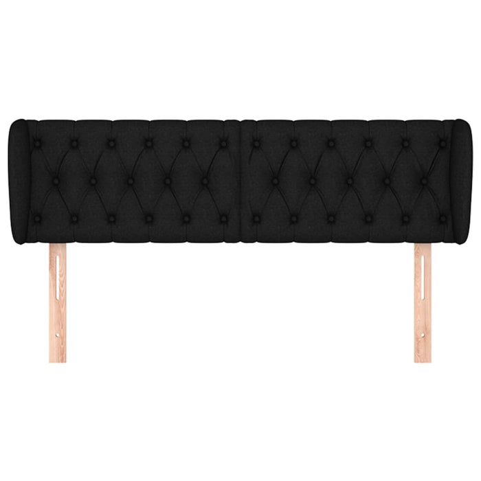 Tăblie de pat cu aripioare negru 163x23x78/88 cm textil - WALTI WALTI