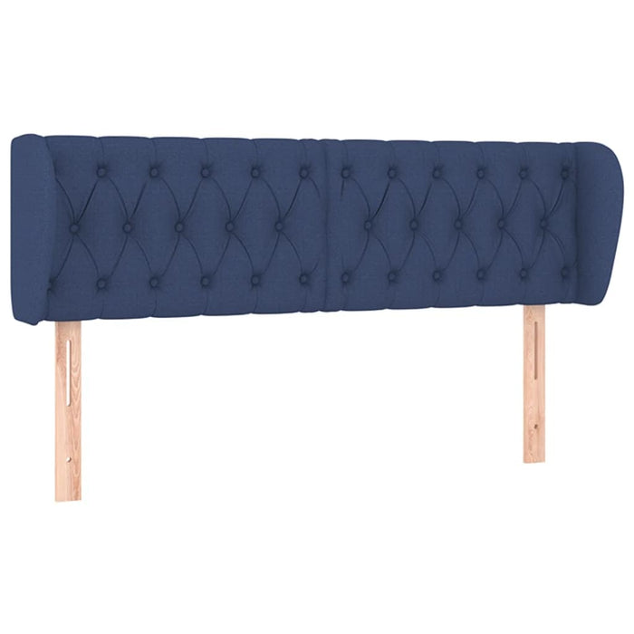 Tăblie de pat cu aripioare, albastru, 163x23x78/88 cm textil - WALTI WALTI
