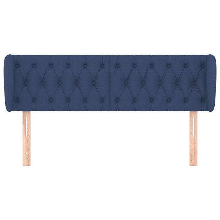 Tăblie de pat cu aripioare, albastru, 163x23x78/88 cm textil - WALTI WALTI