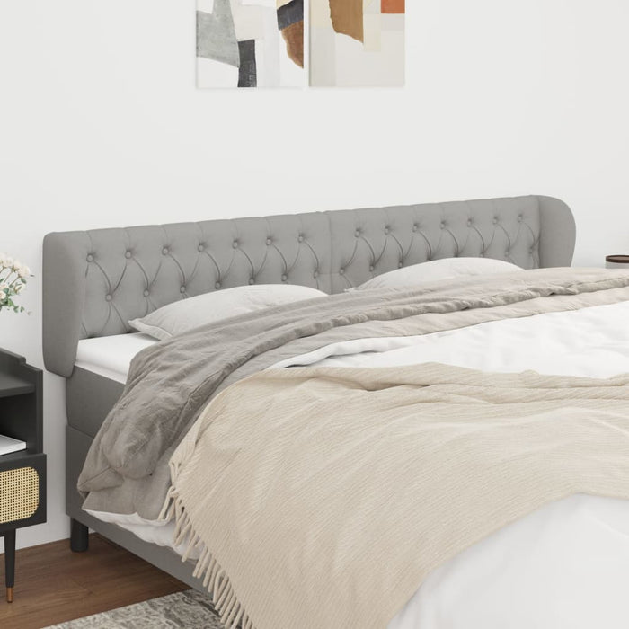 Tăblie de pat cu aripioare gri deschis 183x23x78/88 cm textil - WALTI WALTI