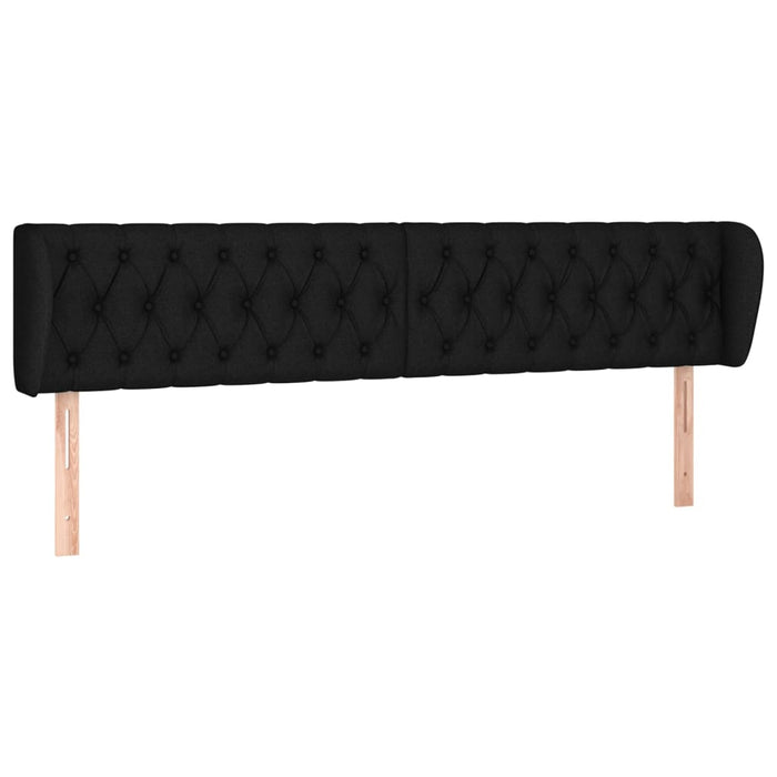 Tăblie de pat cu aripioare negru 183x23x78/88 cm textil - WALTI WALTI