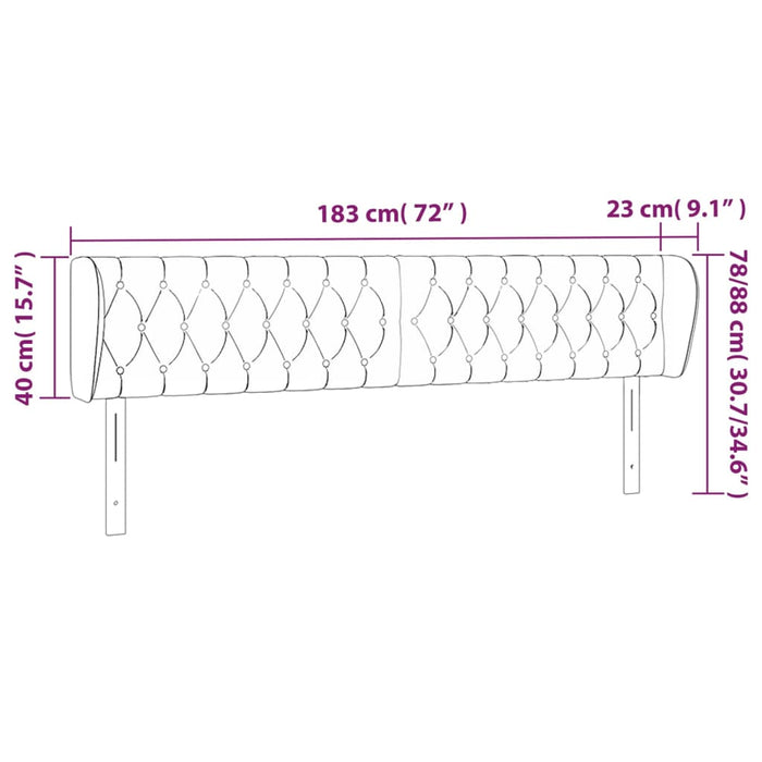 Tăblie de pat cu aripioare crem 183x23x78/88 cm material textil - WALTI WALTI