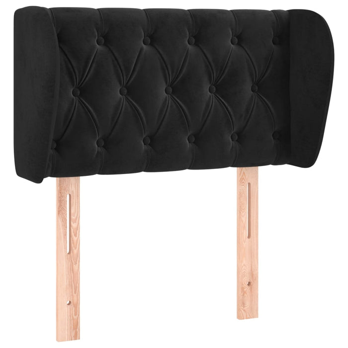 Tăblie de pat cu aripioare negru 83x23x78/88 cm catifea - WALTI WALTI