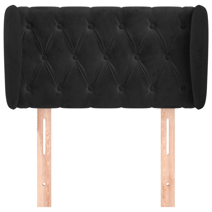 Tăblie de pat cu aripioare negru 83x23x78/88 cm catifea - WALTI WALTI