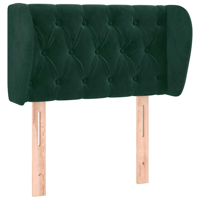 Tăblie de pat cu aripioare verde închis 83x23x78/88 cm catifea - WALTI WALTI