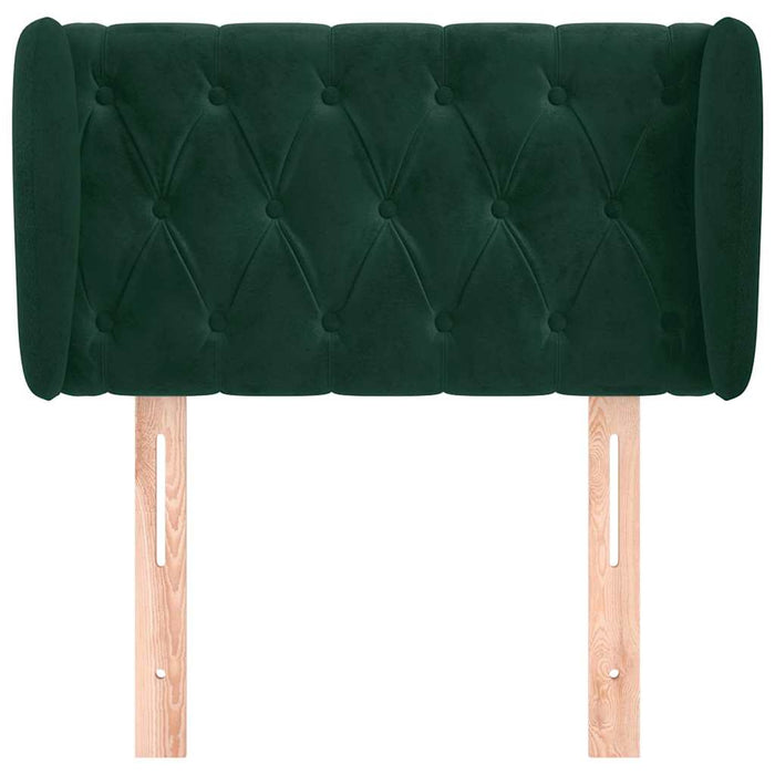 Tăblie de pat cu aripioare verde închis 83x23x78/88 cm catifea - WALTI WALTI