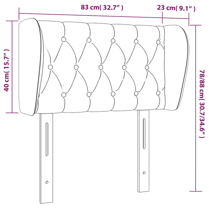 Tăblie de pat cu aripioare verde închis 83x23x78/88 cm catifea - WALTI WALTI