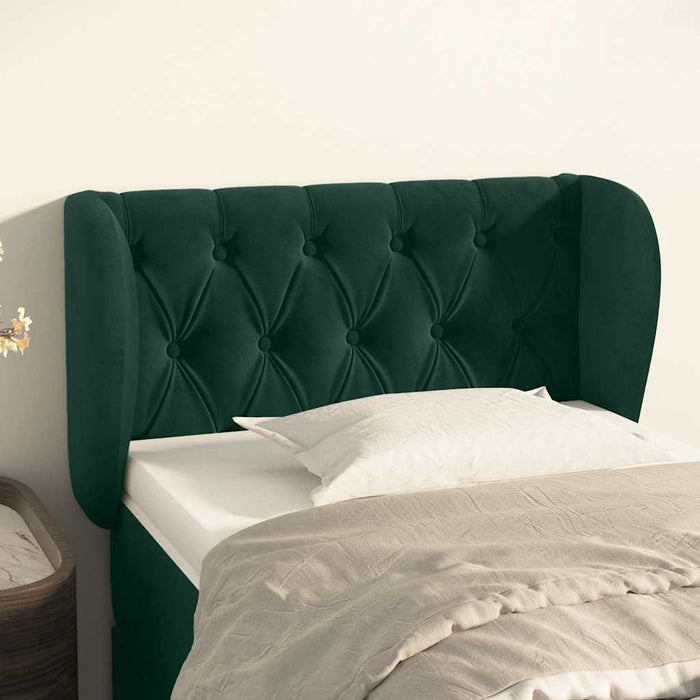 Tăblie de pat cu aripioare verde închis 83x23x78/88 cm catifea - WALTI WALTI