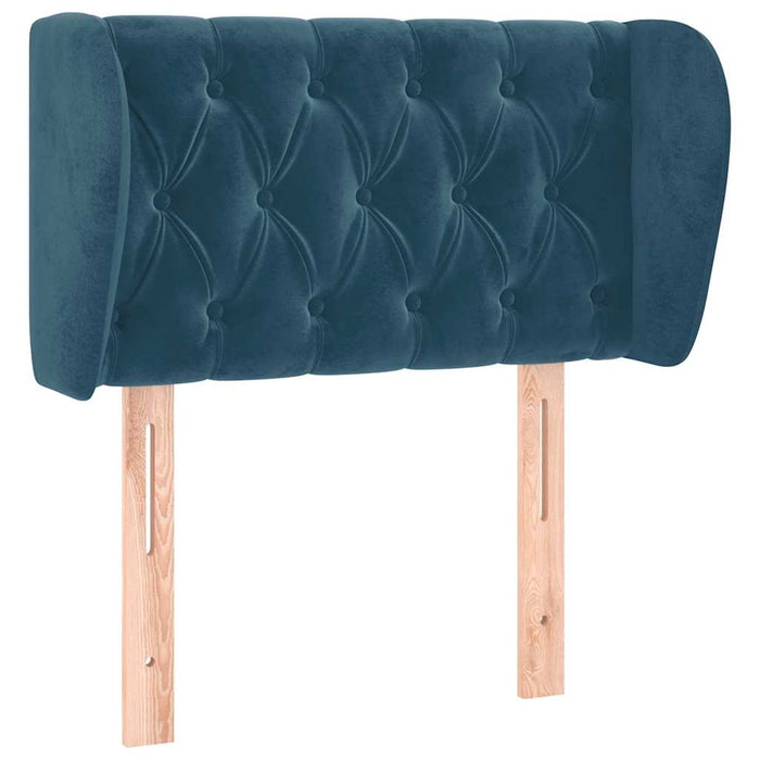 Tăblie pat cu aripioare albastru închis 83x23x78/88 cm catifea - WALTI WALTI