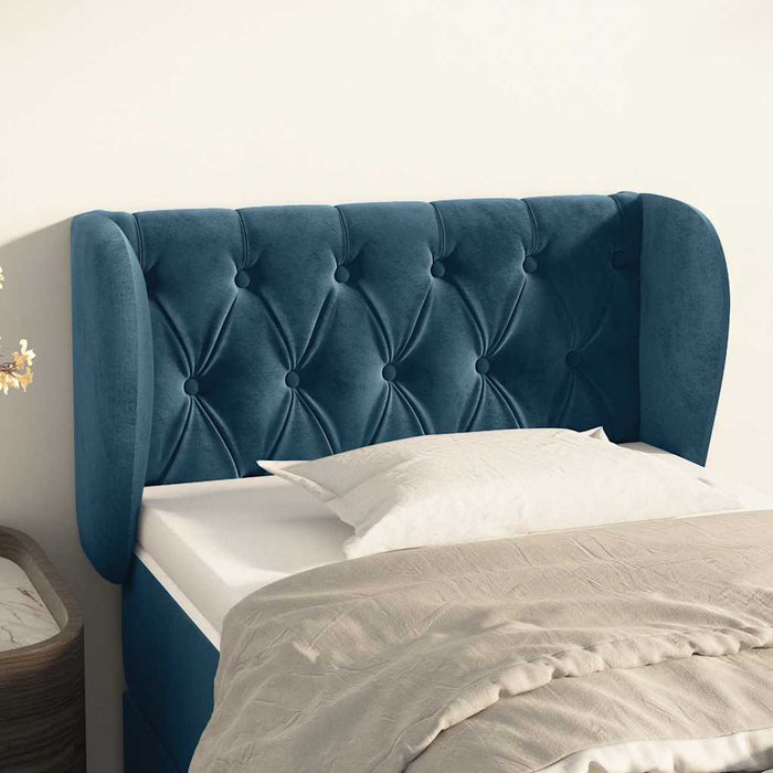 Tăblie pat cu aripioare albastru închis 83x23x78/88 cm catifea - WALTI WALTI