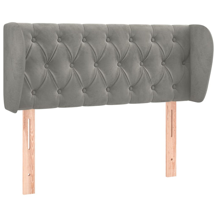 Tăblie de pat cu aripioare gri deschis 93x23x78/88 cm catifea - WALTI WALTI