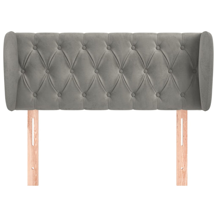 Tăblie de pat cu aripioare gri deschis 93x23x78/88 cm catifea - WALTI WALTI