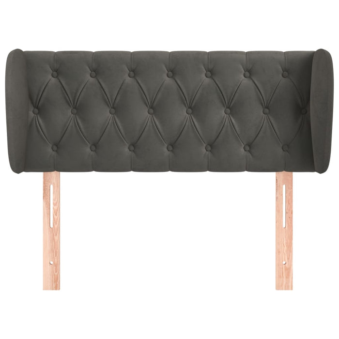 Tăblie de pat cu aripioare gri închis 93x23x78/88 cm catifea - WALTI WALTI