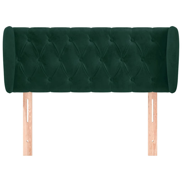 Tăblie de pat cu aripioare verde închis 93x23x78/88 cm catifea - WALTI WALTI