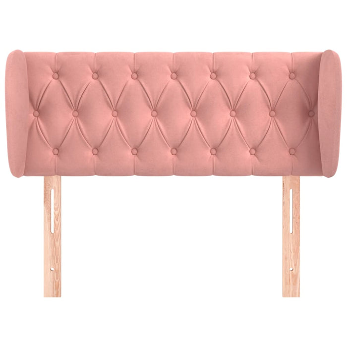 Tăblie de pat cu aripioare roz 93x23x78/88 cm catifea - WALTI WALTI