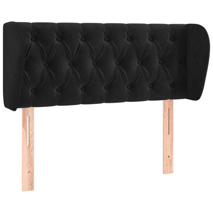 Tăblie de pat cu aripioare negru 103x23x78/88 cm catifea - WALTI WALTI