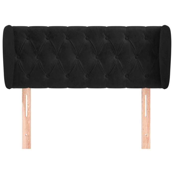 Tăblie de pat cu aripioare negru 103x23x78/88 cm catifea - WALTI WALTI