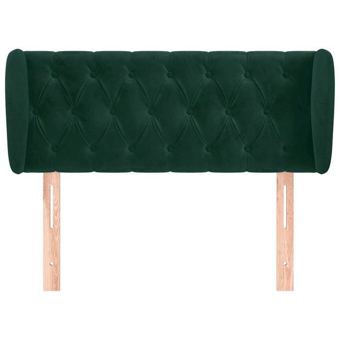 Tăblie de pat cu aripioare verde închis 103x23x78/88 cm catifea - WALTI WALTI