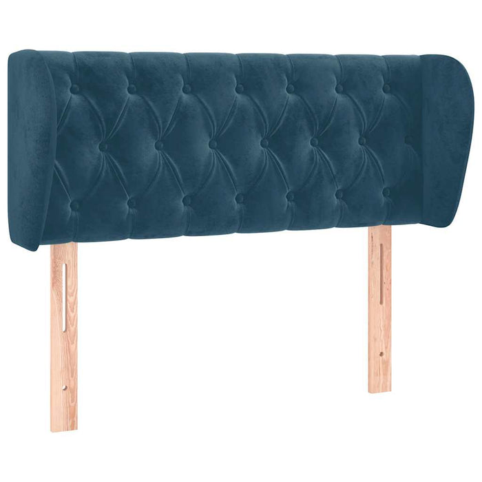 Tăblie pat cu aripioare albastru închis 103x23x78/88 cm catifea - WALTI WALTI