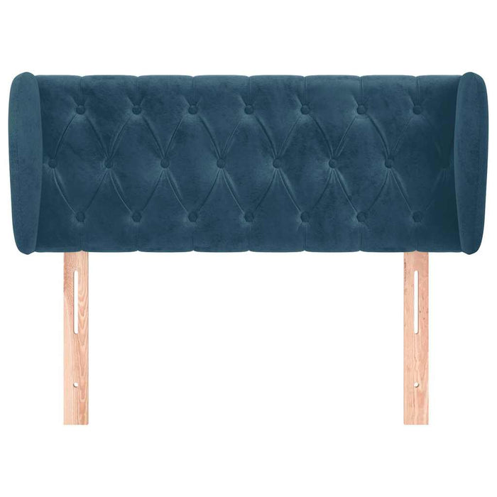 Tăblie pat cu aripioare albastru închis 103x23x78/88 cm catifea - WALTI WALTI