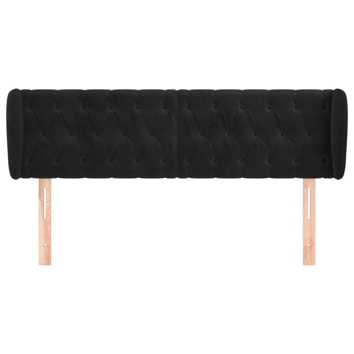 Tăblie de pat cu aripioare negru 147x23x78/88 cm catifea - WALTI WALTI