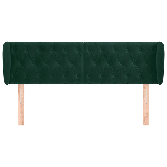 Tăblie de pat cu aripioare verde închis 147x23x78/88 cm catifea - WALTI WALTI